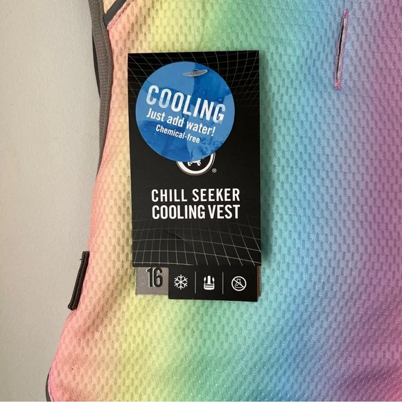 Canada Pooch Chill Seeker Cooling Vest - Rainbow - Size 16 - Picture 2 of 6